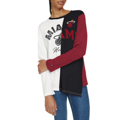 NBA Miami Heat Tommy Jeans Women's Amelia Color Blocked Long Sleeve T-Shirt