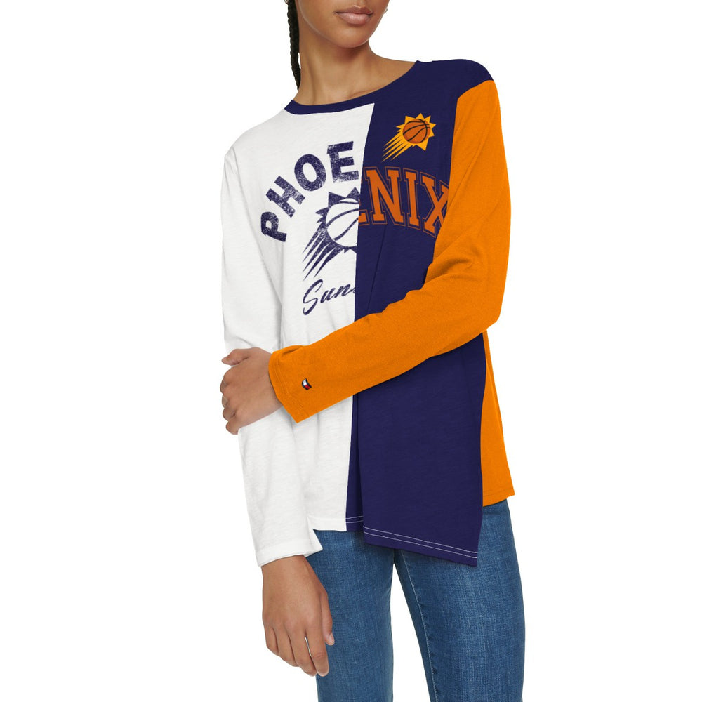 NBA Phoenix Suns Tommy Jeans Women's Amelia Color Blocked Long Sleeve T-Shirt