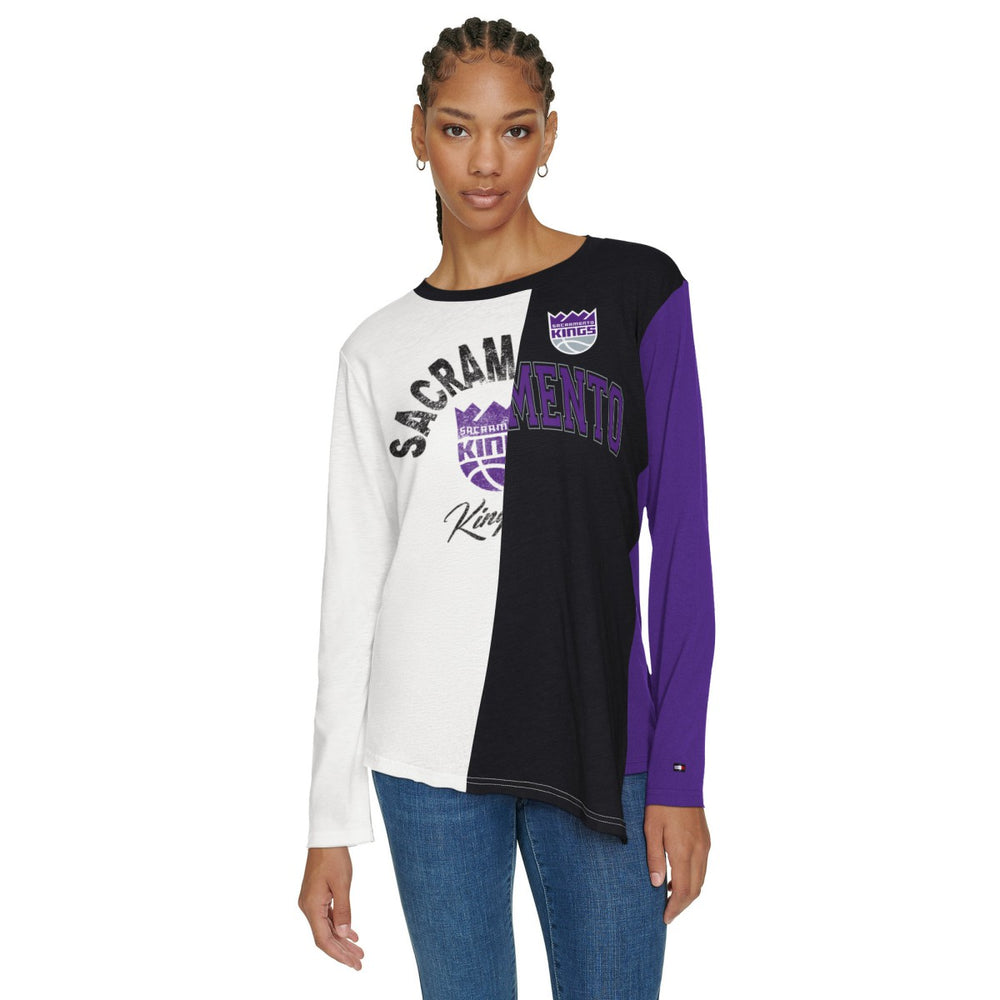 NBA Sacramento Kings Tommy Jeans Women's Amelia Color Blocked Long Sleeve T-Shirt