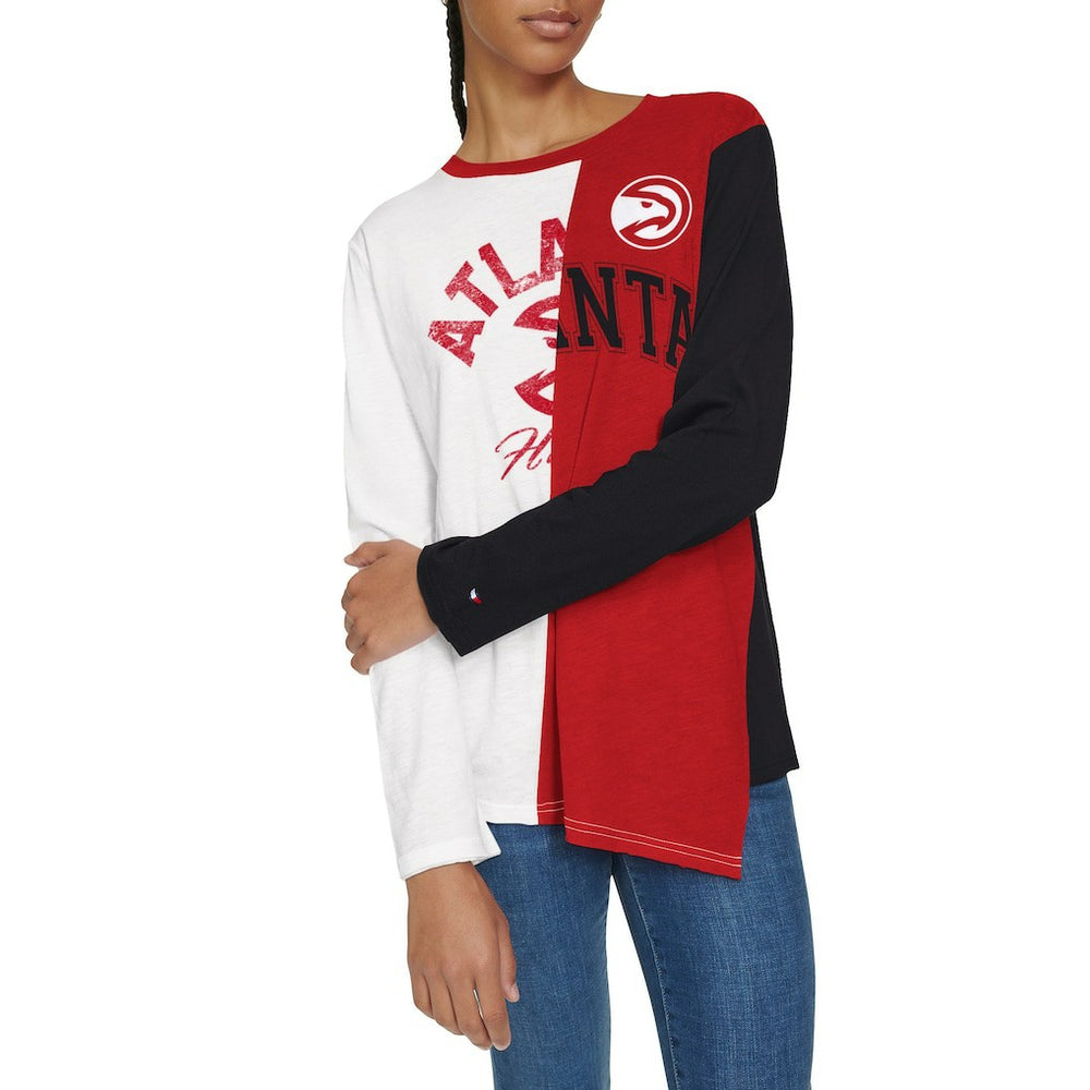 NBA Atlanta Hawks Tommy Jeans Women's Amelia Color Blocked Long Sleeve T-Shirt