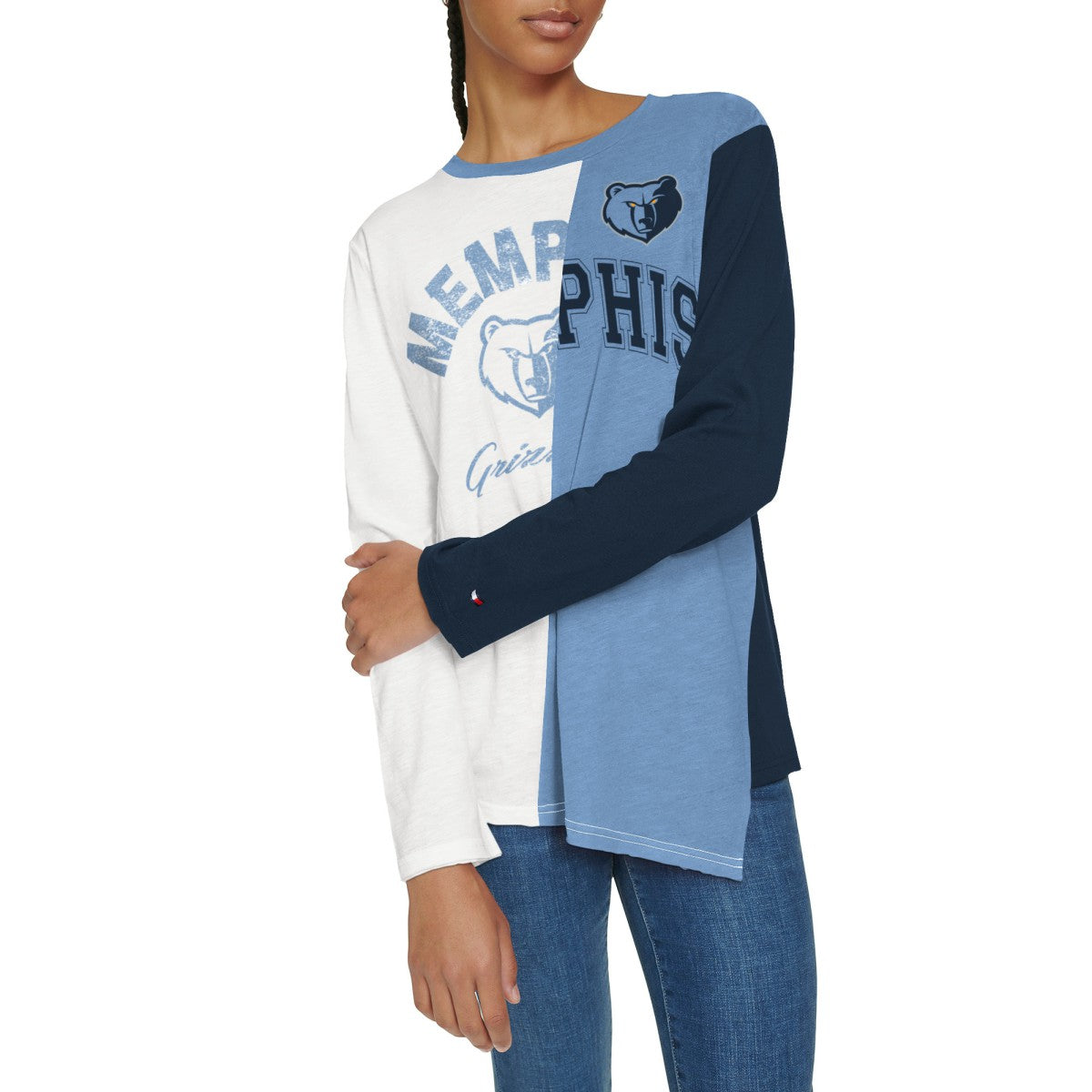 NBA Memphis Grizzlies Tommy Jeans Women's Amelia Color Blocked Long Sleeve T-Shirt