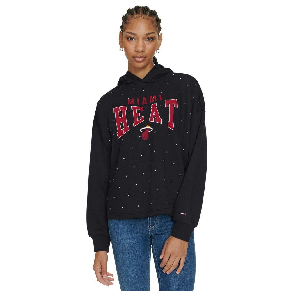 NBA Miami Heat Tommy Jeans Women's Stella Cropped Pullover Hoodie