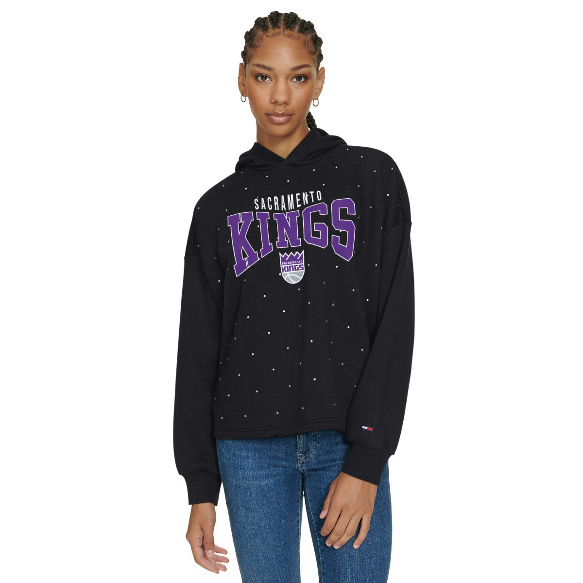 NBA Sacramento Kings Tommy Jeans Women's Stella Cropped Pullover Hoodie