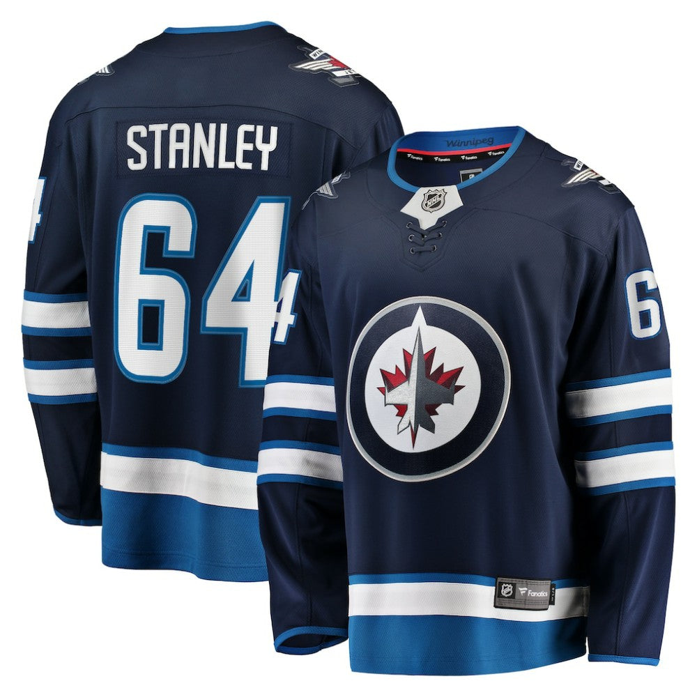 NHL Navy Logan Stanley Winnipeg Jets Fanatics Home Premier Breakaway Player Jersey