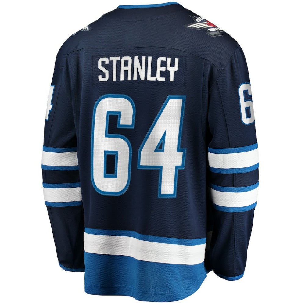 NHL Navy Logan Stanley Winnipeg Jets Fanatics Home Premier Breakaway Player Jersey
