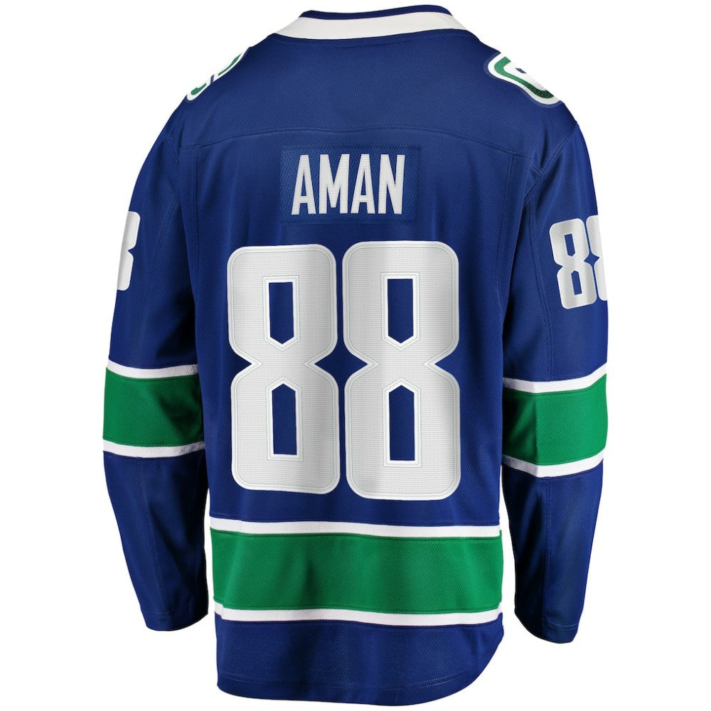 NHL Blue Nils Aman Vancouver Canucks Fanatics Home Premier Breakaway Player Jersey