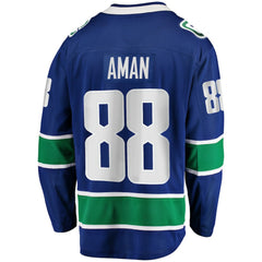 NHL Blue Nils Aman Vancouver Canucks Fanatics Home Premier Breakaway Player Jersey