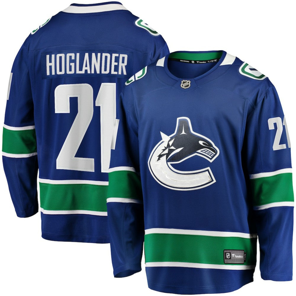 NHL Blue Nils Hoglander Vancouver Canucks Fanatics Home Premier Breakaway Player Jersey