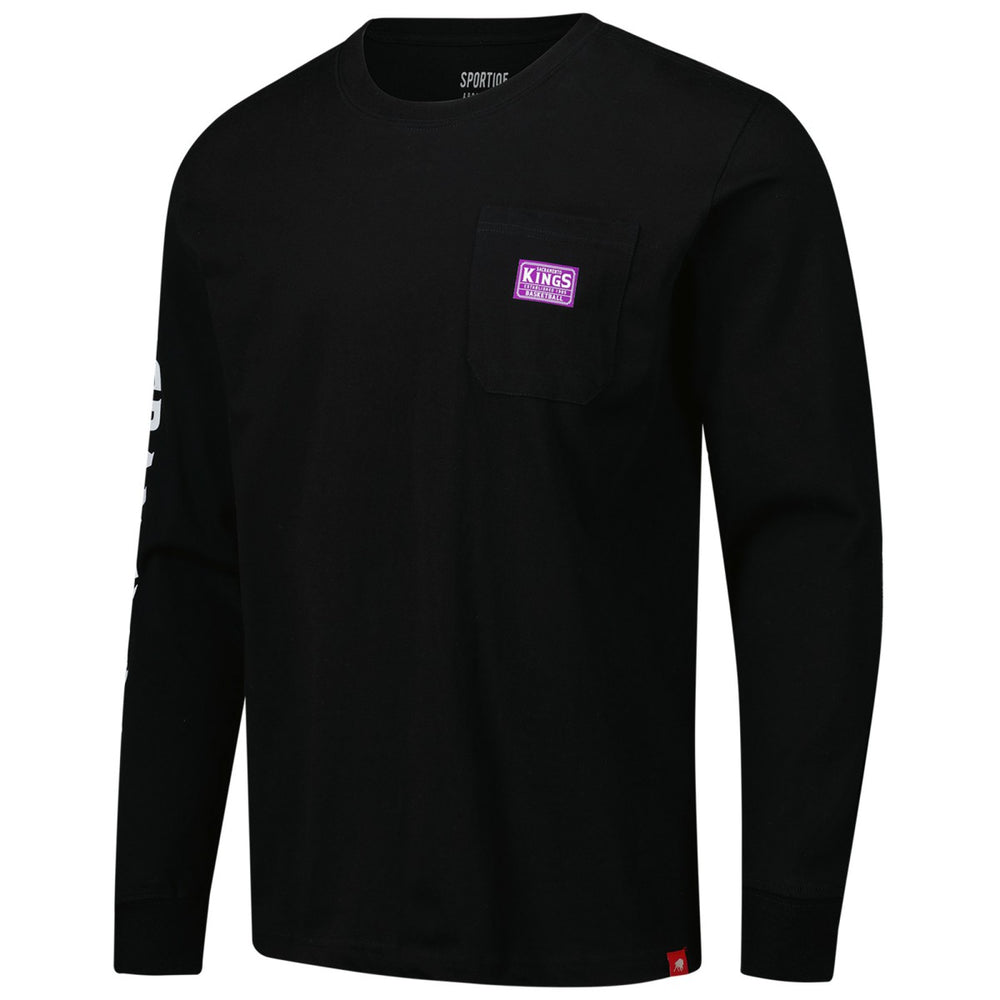 NBA Sacramento Kings Sportiqe Unisex Wales Heavyweight Pocket Long Sleeve T-Shirt