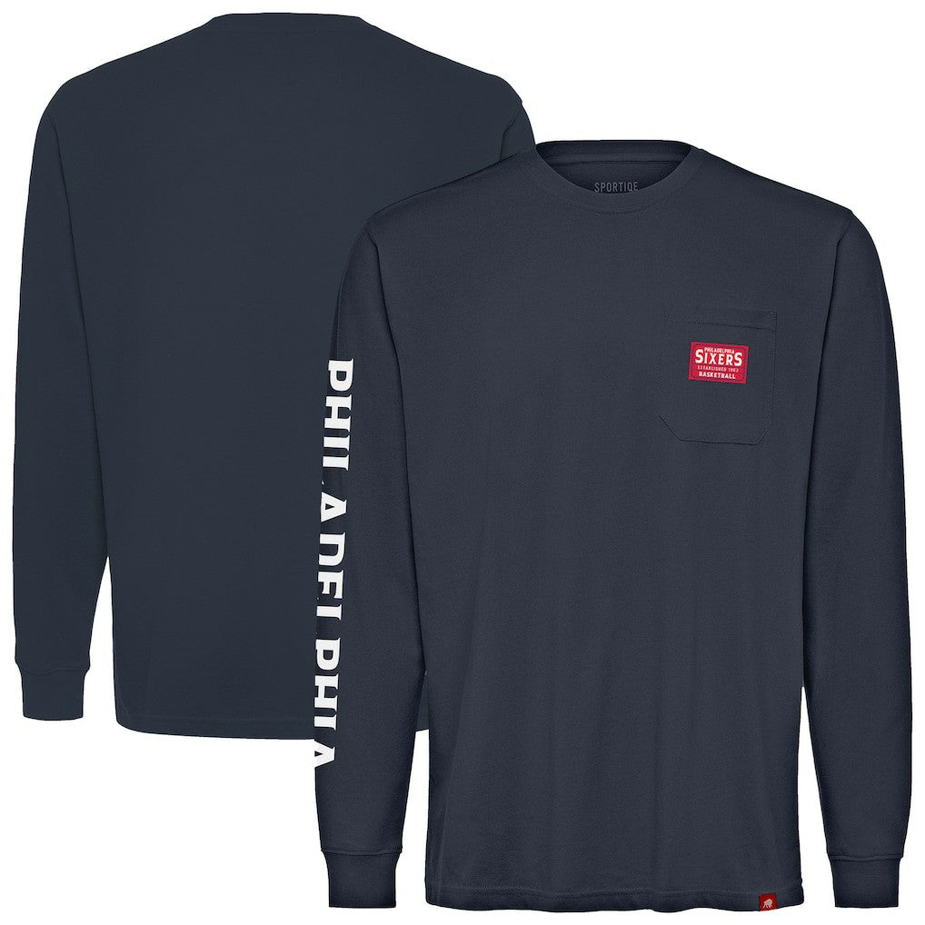NBA Philadelphia 76ers Sportiqe Unisex Wales Heavyweight Pocket Long Sleeve T-Shirt