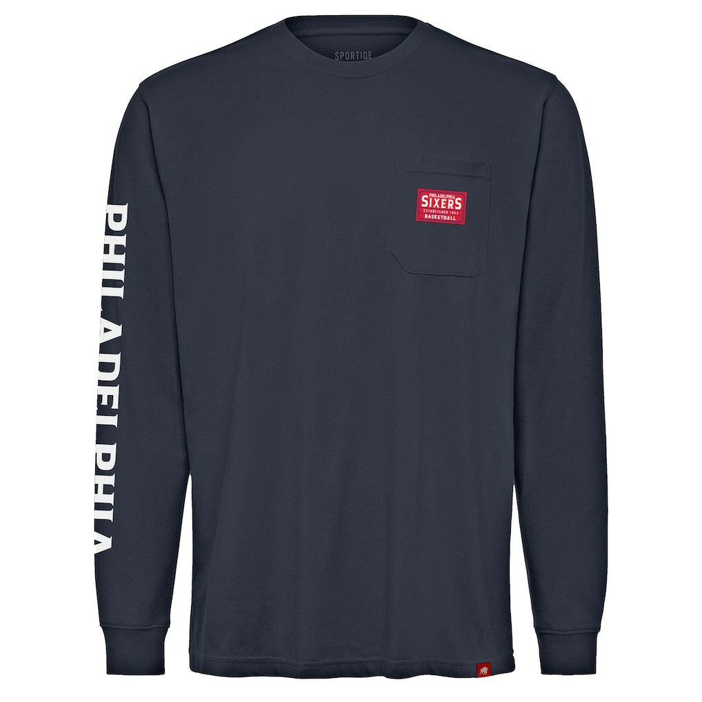NBA Philadelphia 76ers Sportiqe Unisex Wales Heavyweight Pocket Long Sleeve T-Shirt