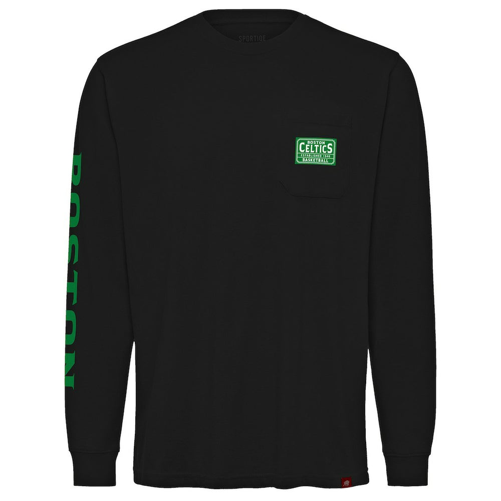 NBA Boston Celtics Sportiqe Unisex Wales Heavyweight Pocket Long Sleeve T-Shirt