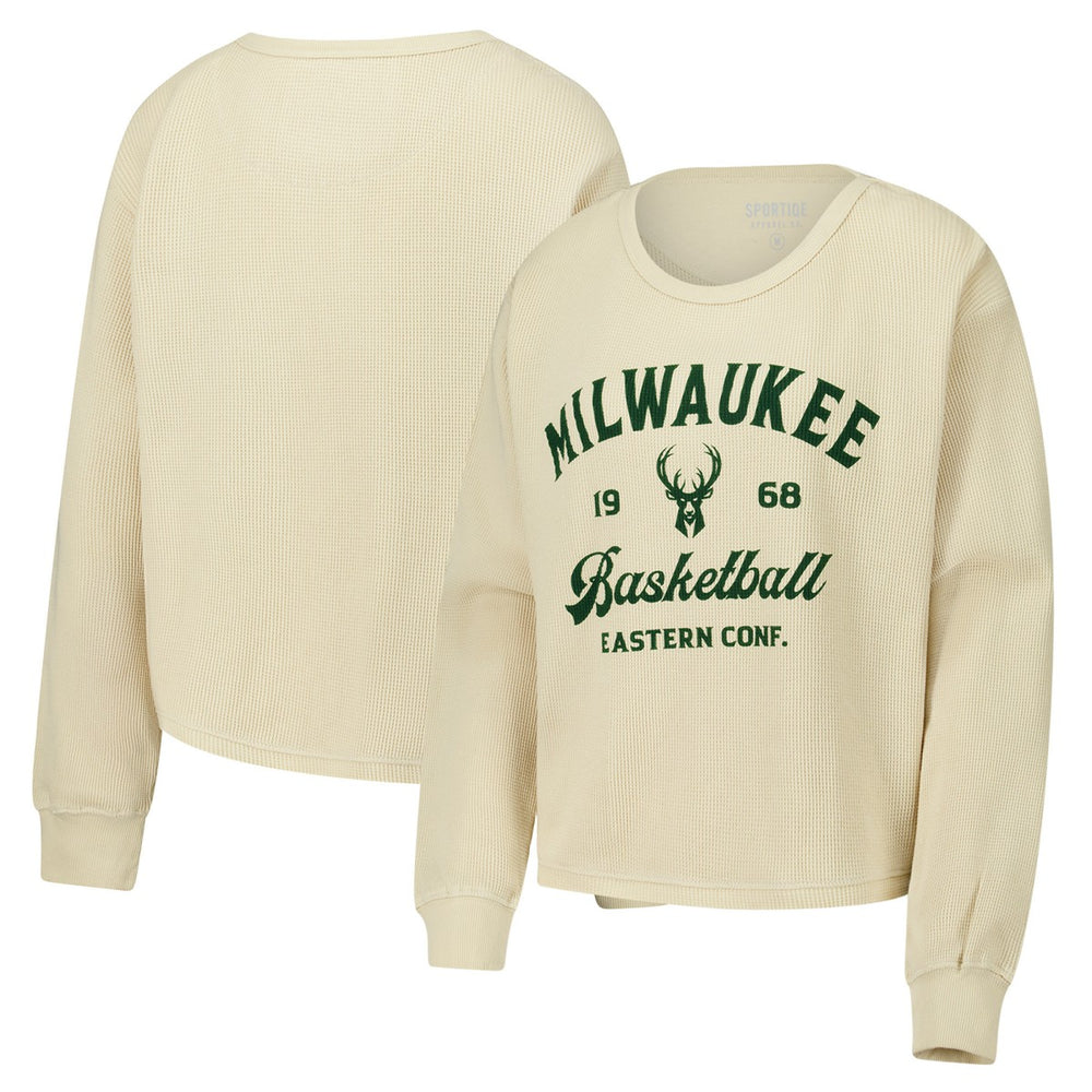 NBA Milwaukee Bucks Sportiqe Unisex High Country Collection Cullen Waffle Knit Long Sleeve T-Shirt
