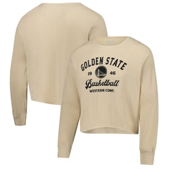 NBA Golden State Warriors Sportiqe Unisex High Country Collection Cullen Cropped Waffle Knit Long Sleeve T-Shirt sale