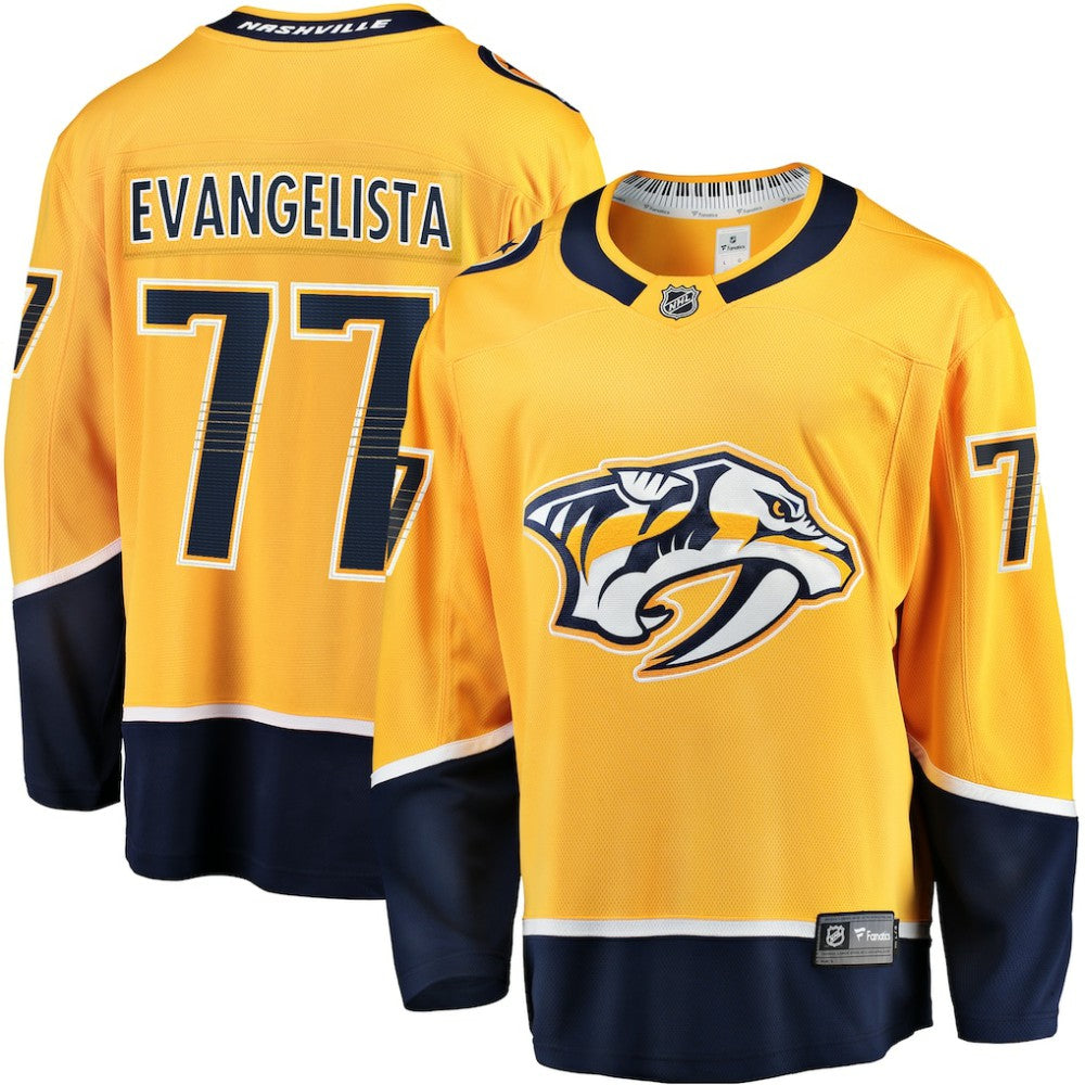 NHL Gold Luke Evangelista Nashville Predators Fanatics Premier Breakaway Player Jersey