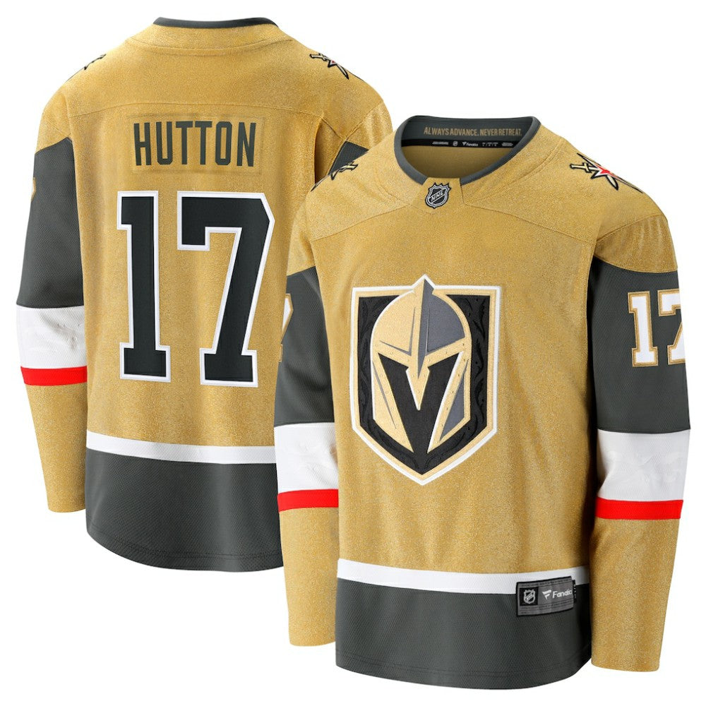 NHL Gold Ben Hutton Vegas Golden Knights Fanatics Home Premier Breakaway Player Jersey