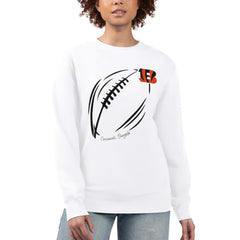 G-III 4Her by Carl Banks Women's Football Logo Graphic Fleece Tri-Blend Pullover Sweatshirt - Cincinnati Bengals