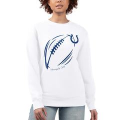 G-III 4Her by Carl Banks Women's Football Logo Graphic Fleece Tri-Blend Pullover Sweatshirt - Indianapolis Colts