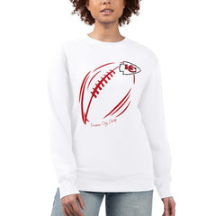 G-III 4Her by Carl Banks Women's Football Logo Graphic Fleece Tri-Blend Pullover Sweatshirt - Kansas City Chiefs