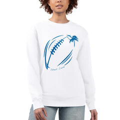 G-III 4Her by Carl Banks Women's Football Logo Graphic Fleece Tri-Blend Pullover Sweatshirt - Detroit Lions