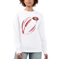 G-III 4Her by Carl Banks Women's Football Logo Graphic Fleece Tri-Blend Pullover Sweatshirt - San Francisco 49ers