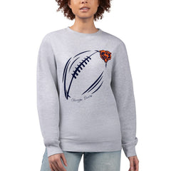 G-III 4Her by Carl Banks Women's Football Logo Graphic Fleece Tri-Blend Pullover Sweatshirt - Chicago Bears