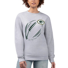 G-III 4Her by Carl Banks Women's Football Logo Graphic Fleece Tri-Blend Pullover Sweatshirt - Green Bay Packers
