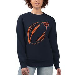 G-III 4Her by Carl Banks Women's Football Logo Graphic Fleece Tri-Blend Pullover Sweatshirt - Chicago Bears