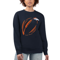 G-III 4Her by Carl Banks Women's Football Logo Graphic Fleece Tri-Blend Pullover Sweatshirt - Denver Broncos