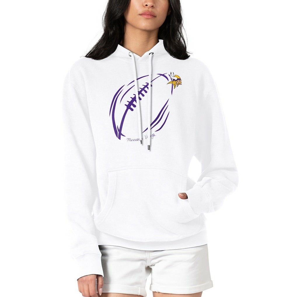 G-III 4Her by Carl Banks Women's Football Logo Fleece Tri-Blend Pullover Hoodie - Minnesota Vikings