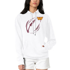 G-III 4Her by Carl Banks Women's Football Logo Fleece Tri-Blend Pullover Hoodie - Washington Commanders