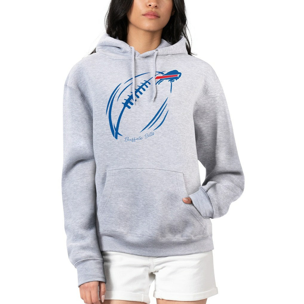 G-III 4Her by Carl Banks Women's Football Logo Fleece Tri-Blend Pullover Hoodie - Buffalo Bills