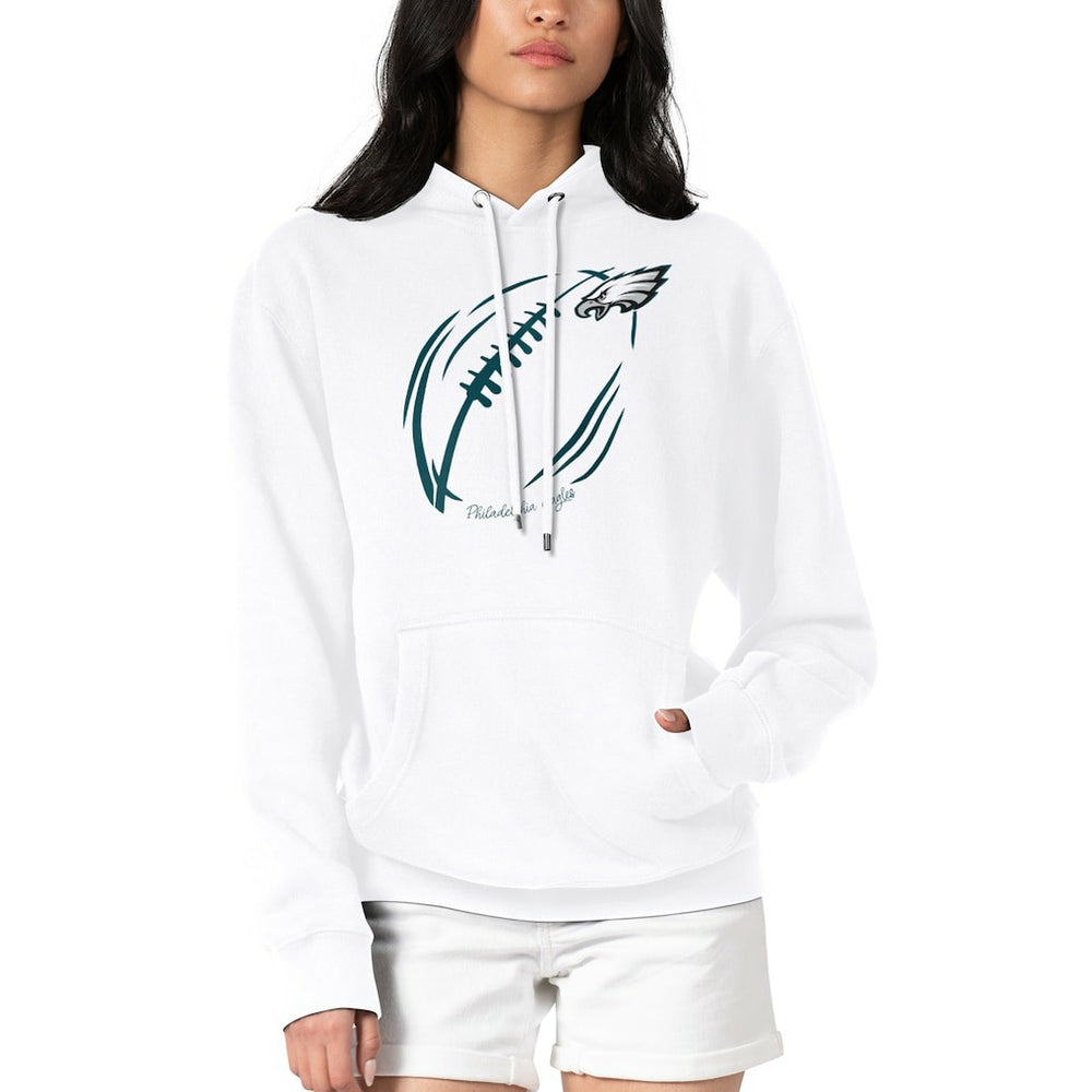 G-III 4Her by Carl Banks Women's Football Logo Fleece Tri-Blend Pullover Hoodie - Philadelphia Eagles