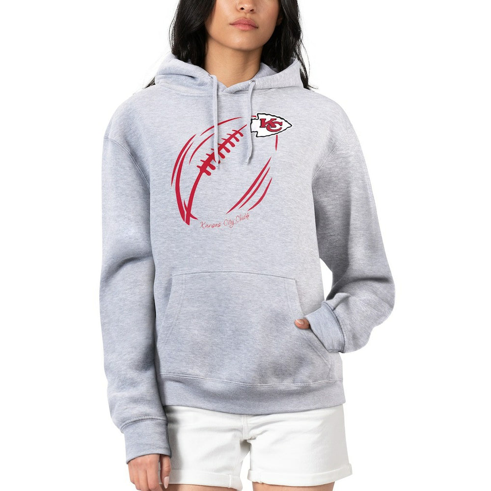 G-III 4Her by Carl Banks Women's Football Logo Fleece Tri-Blend Pullover Hoodie - Kansas City Chiefs
