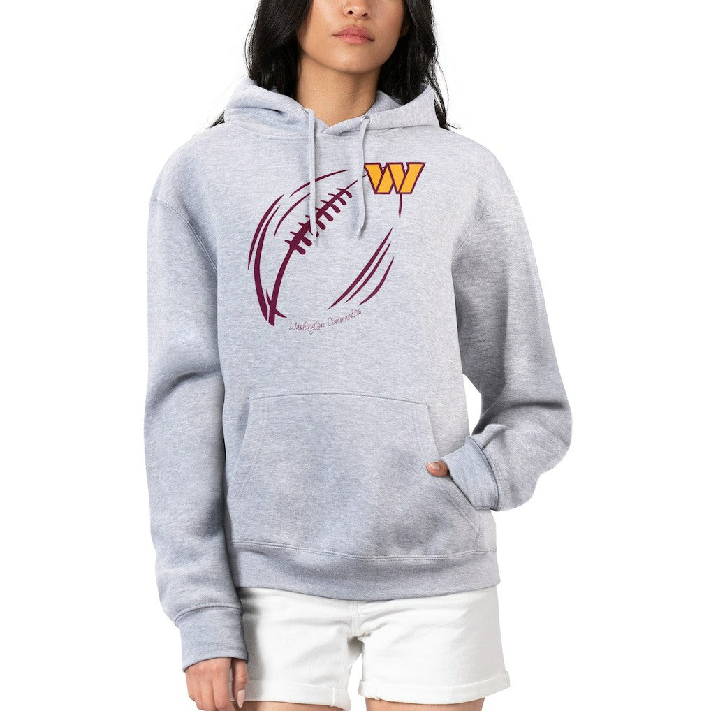 G-III 4Her by Carl Banks Women's Football Logo Fleece Tri-Blend Pullover Hoodie - Washington Commanders