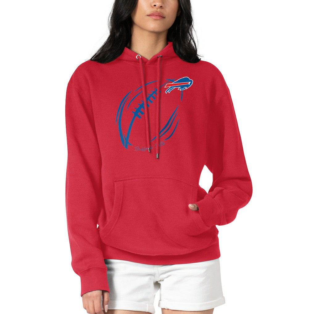 G-III 4Her by Carl Banks Women's Football Logo Fleece Tri-Blend Pullover Hoodie - Buffalo Bills