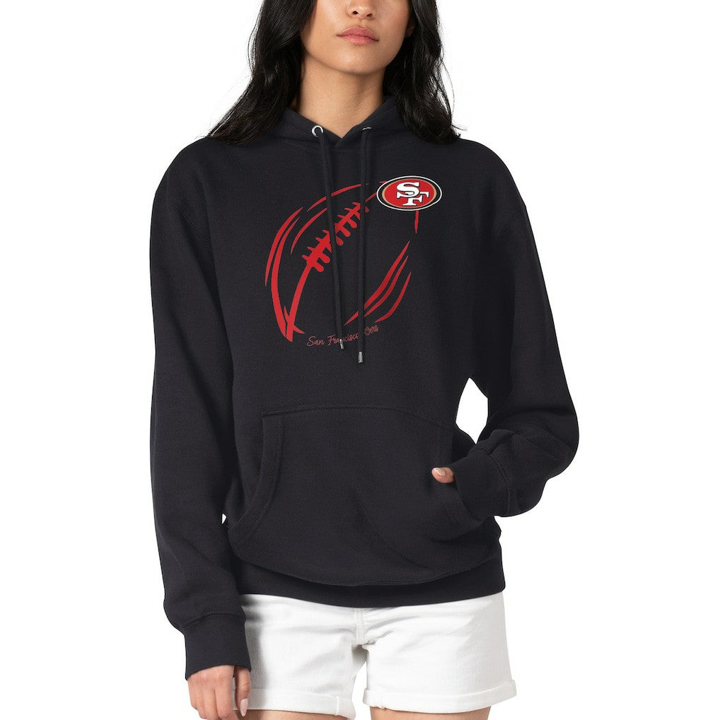 G-III 4Her by Carl Banks Women's Football Logo Fleece Tri-Blend Pullover Hoodie - San Francisco 49ers
