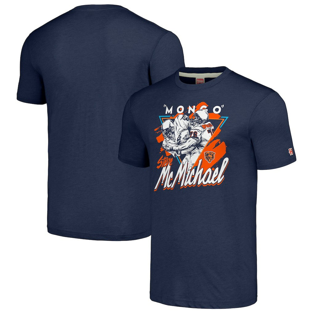 Steve McMichael  Homage Unisex Caricature Retired Player Tri-Blend T-Shirt - Chicago Bears