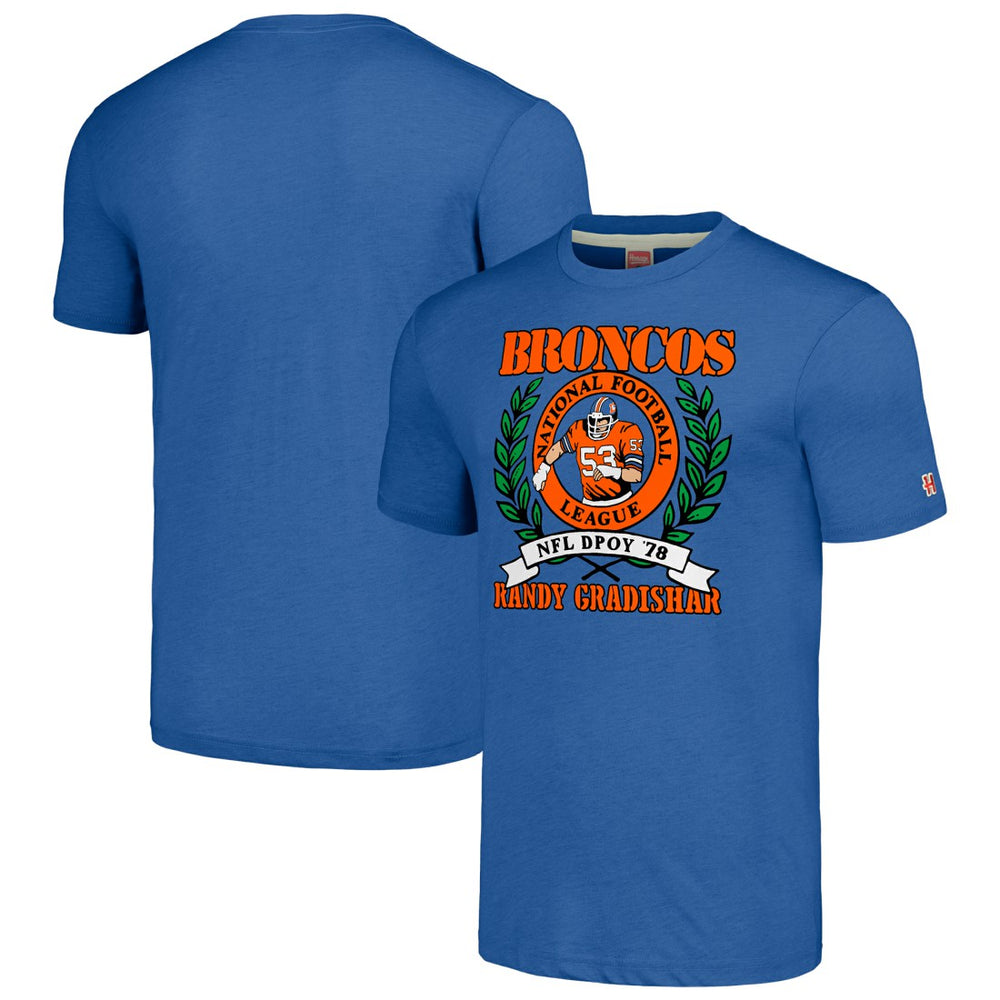 Randy Gradishar  Homage Unisex Caricature Retired Player Tri-Blend T-Shirt - Denver Broncos
