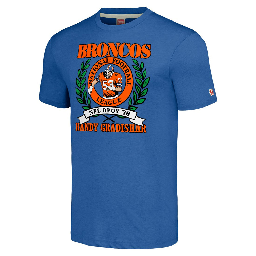 Randy Gradishar  Homage Unisex Caricature Retired Player Tri-Blend T-Shirt - Denver Broncos