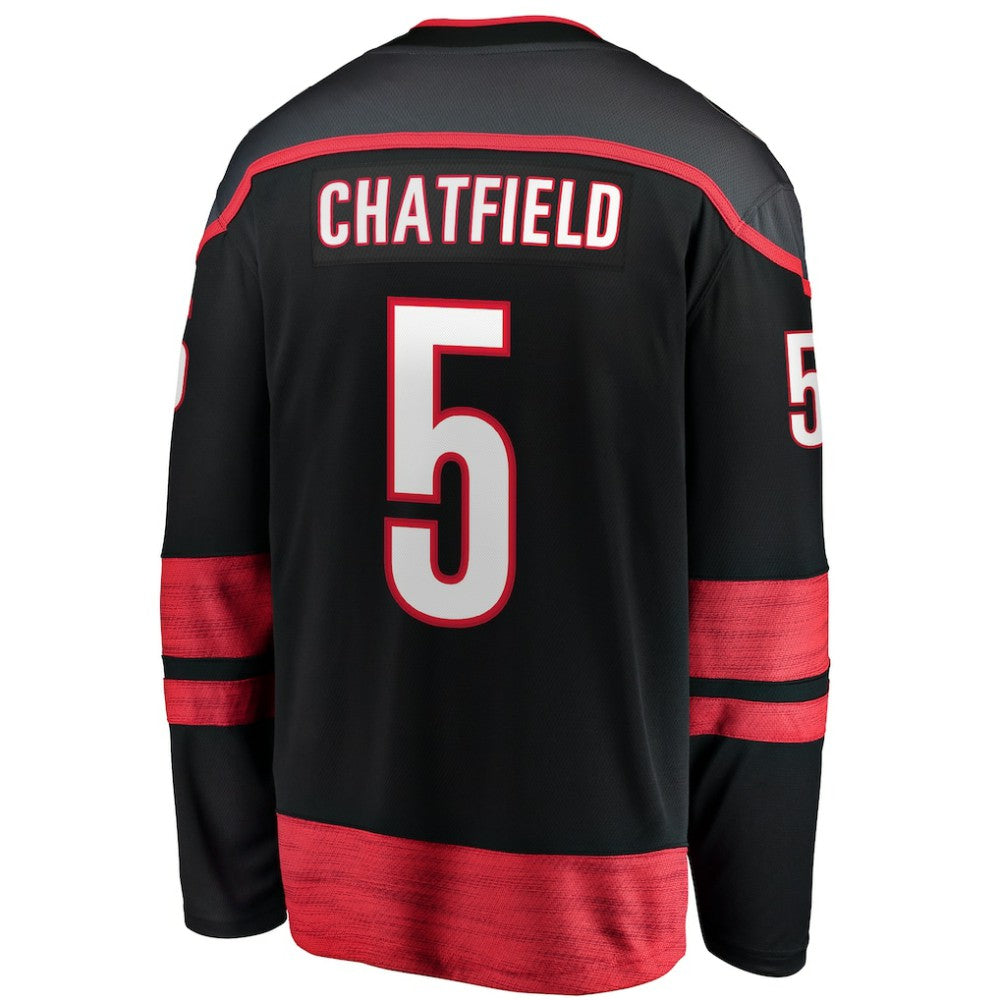 NHL Black Jalen Chatfield Carolina Hurricanes Fanatics Home Premier Breakaway Player Jersey