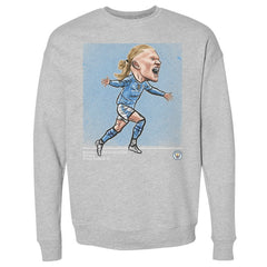 Erling Haaland Manchester City 500 Level Cartoon Player Pullover Crewneck Sweatshirt -  Heather Gray