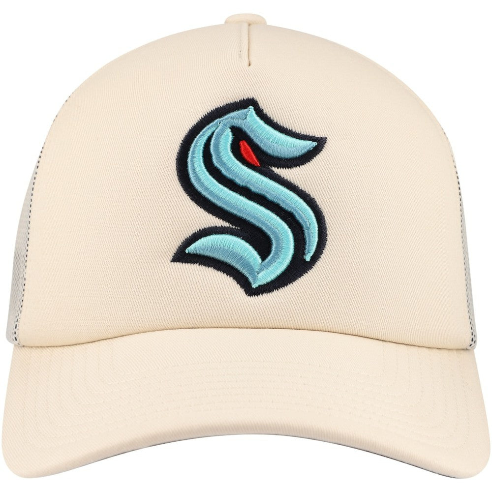 NHL Cream Seattle Kraken Mitchell & Ness Foam Front Trucker Adjustable Hat