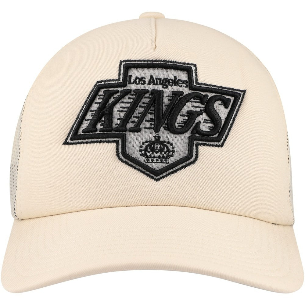 NHL Cream Los Angeles Kings Mitchell & Ness Foam Front Trucker Adjustable Hat