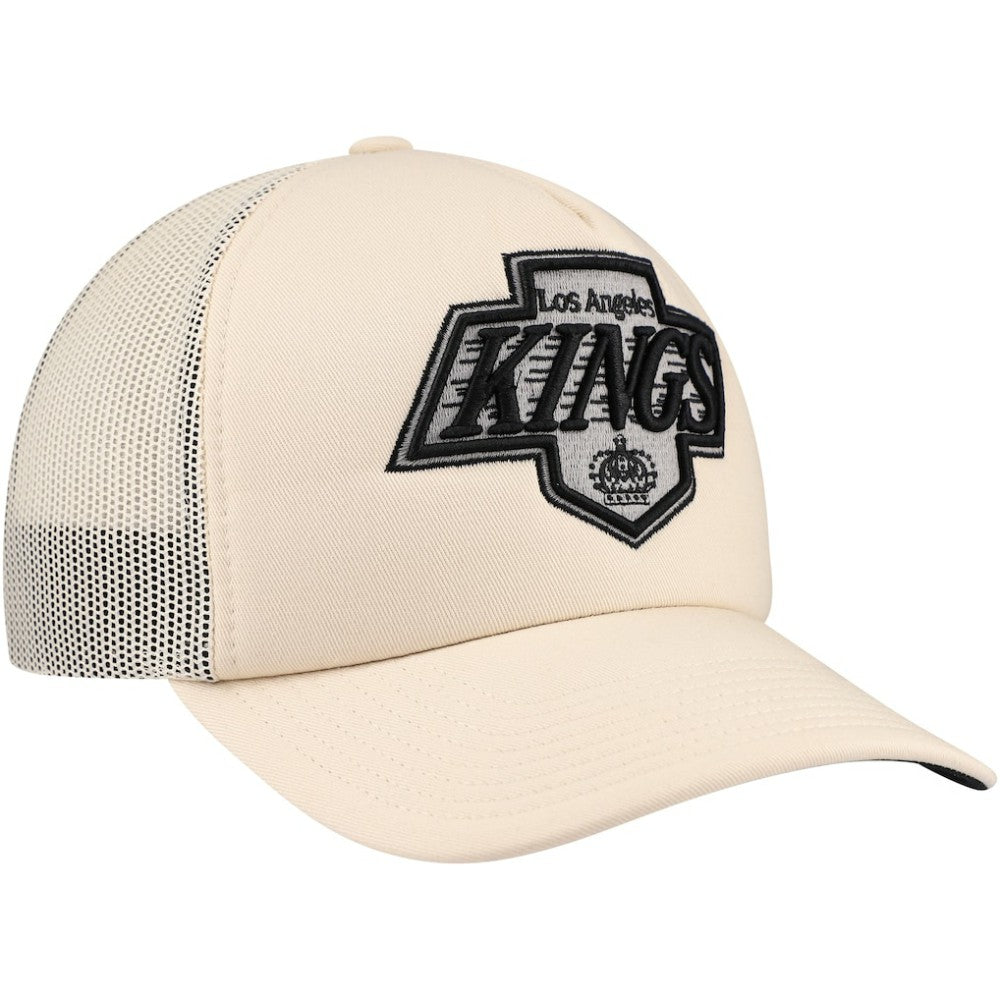 NHL Cream Los Angeles Kings Mitchell & Ness Foam Front Trucker Adjustable Hat