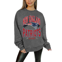 Gameday Couture Women's Oversized Long Weekend Premium Fleece Drop Shoulder Pullover Sweatshirt - New England Patriots