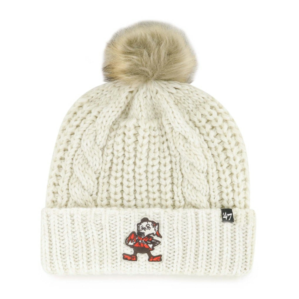 '47 Women's Meeko Cuffed Knit Hat with Pom - Cleveland Browns