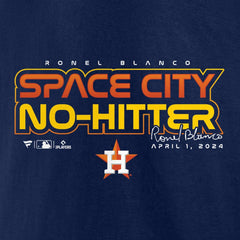 MLB Ronel Blanco Houston Astros  Space City No-Hitter T-Shirt – Navy