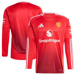 Manchester United 2024/25 Home Long Sleeve Replica Jersey - Adidas Red