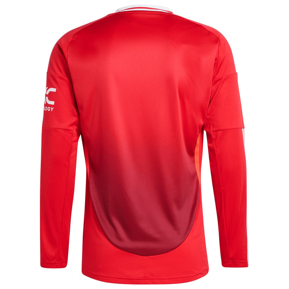 Manchester United 2024/25 Home Long Sleeve Replica Jersey - Adidas Red